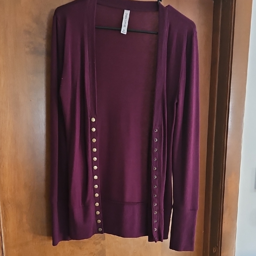 Women's Burgundy Cardigan Sweater